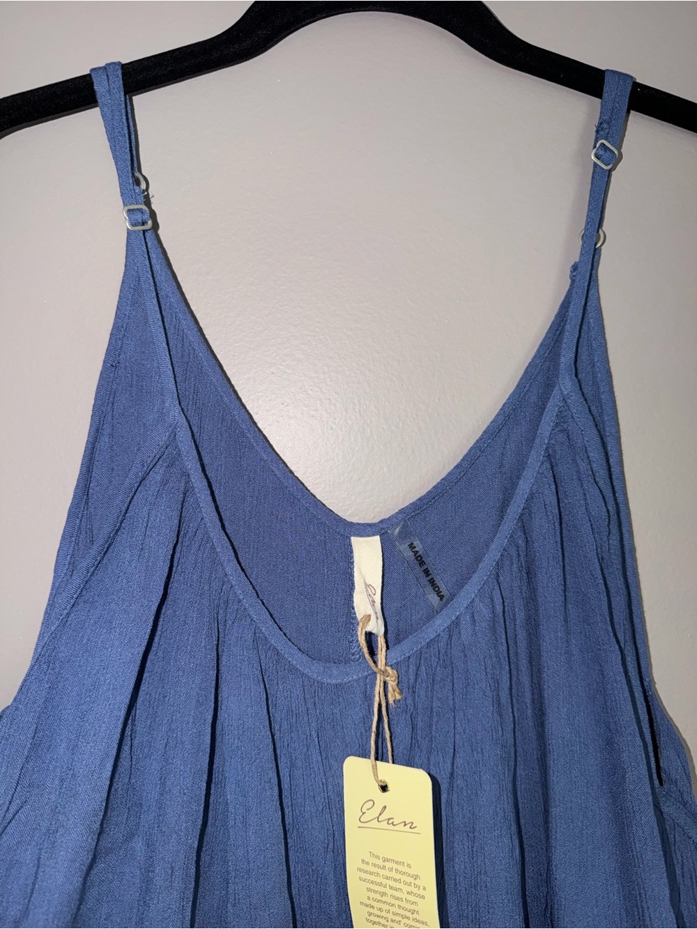 Elan Blue/Purple Crinkle Maxi Dress Romper w pockets - Picture 5 of 7